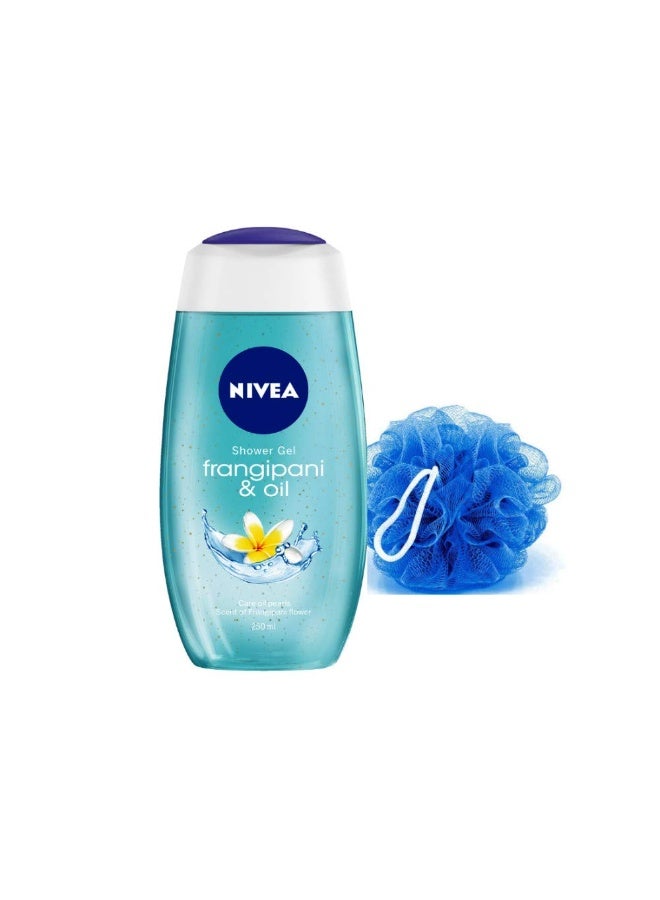 NIVEA Frangipani & Oil Shower Gel, 250 ml with free Loofah - Image 1